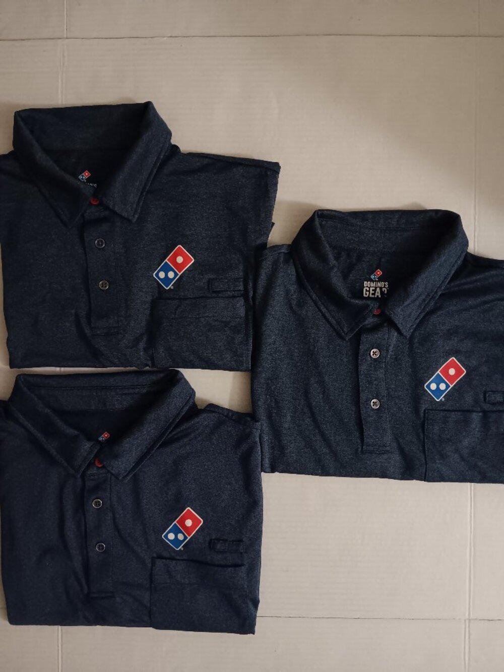 DOMINO'S GEAR BUNDLE OF 3 VARIOUS SIZES WORK SHIRTS
